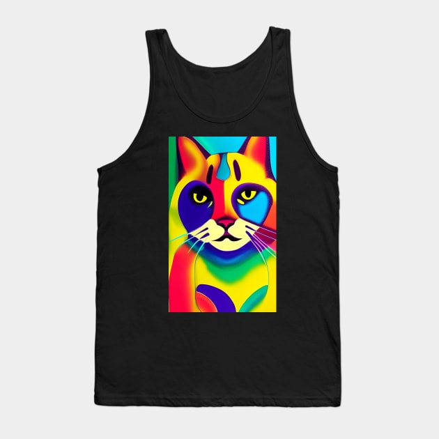 cat Art Tank Top by Soloha